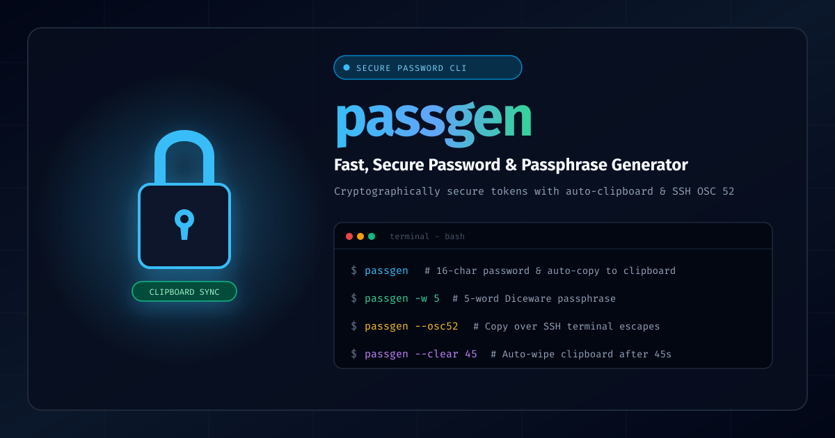 passgen - Fast, Secure Password & Passphrase Generator