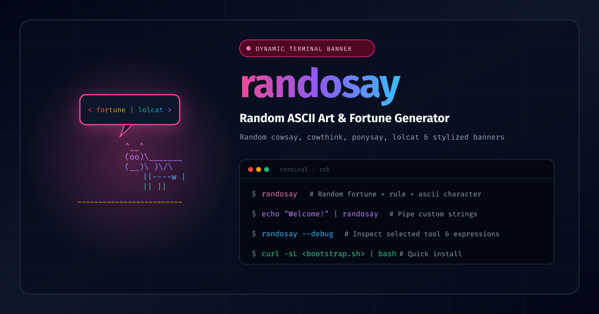 randosay - Random ASCII Art, Fortunes, and Stylized Terminal Rules