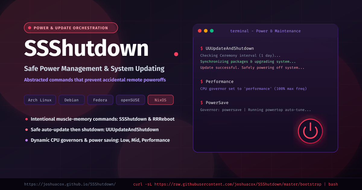SSShutdown - Safe Power Management, Update Automation & CPU Control